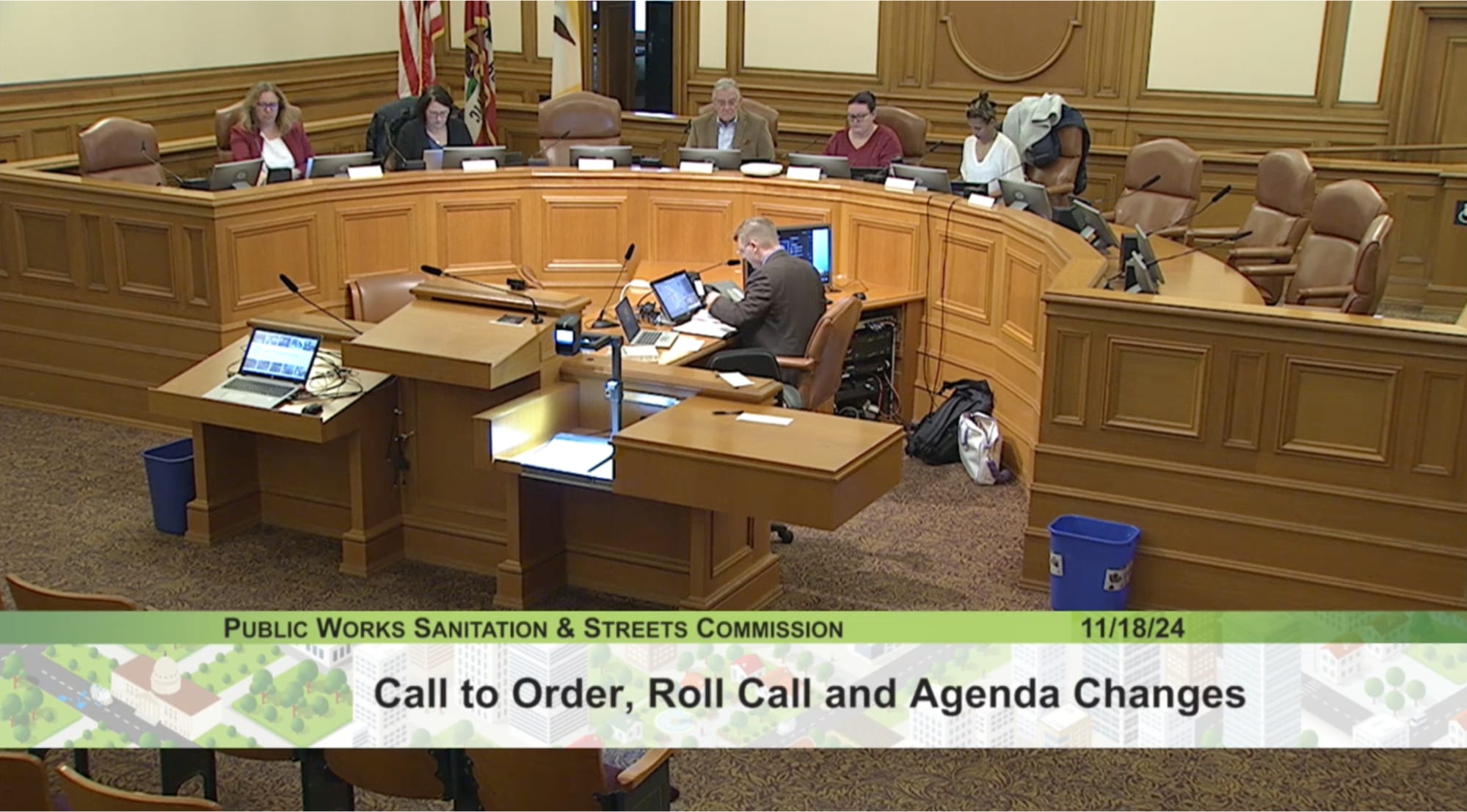 A meeting of the Sanitation and Streets commission